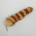 Authentic Raccoon Tail Fur Skin Halloween Party Cosplay Toy Handbag Accessories Key Chain Ring Hook
