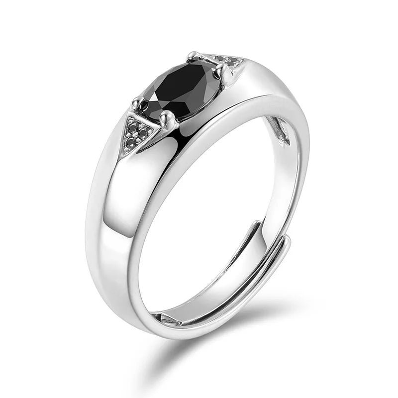 Pass Diamond Tester Eye of Horus Black Moissanite Ring Men Silver 925 Adjustable Moissanite Rings for Men