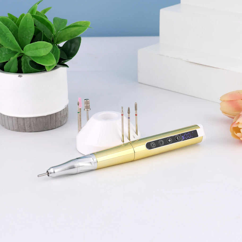 85W Plastic Rechargeable Portable Nail Drill Machine Efile Nail Polisher Brushless Nail Art Tool for Beauty Salon Use