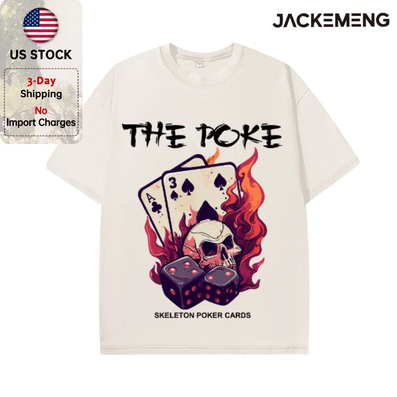 Oversized Vintage Retro Gothic Skull Streetwear Print Tshirt USA Stock Wholesale Y2K Casual Tee