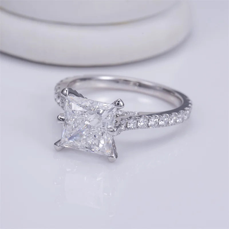 IGI 14K 18K  CVD High Quality Princess Cut Lab Grown Diamond Couple & Stackable Rings Wedding Jewelry Ring
