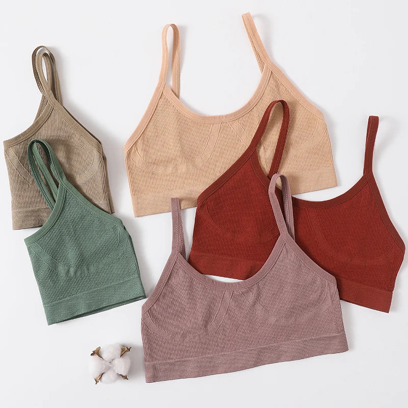 Women Sports Bra Tube Top Push-Up Bra Padded Crop Top Seamless Underwear Female Streetwear Tank Tops Removable Pads Camisole