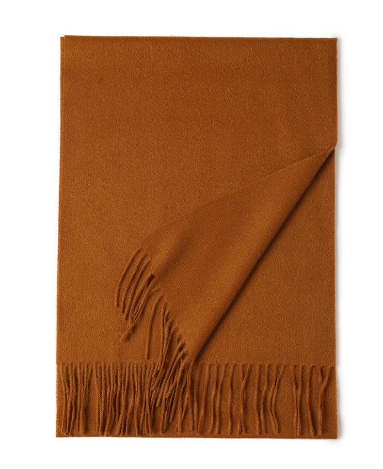 Designer Luxury Fashion Winter Ladies Wool Scarf Stoles Custom Embroidery logo Women Plain Color Wool Scarves Shawl for Women