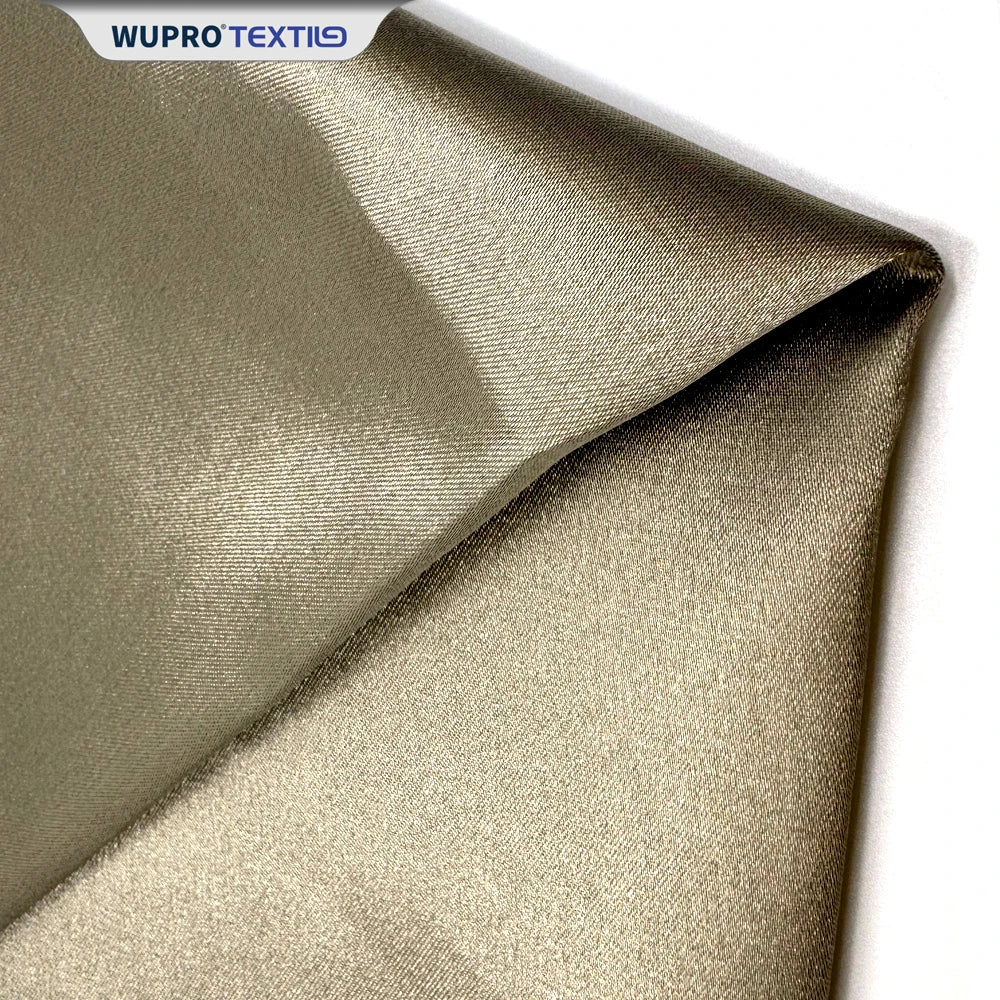 100gsm Women's 95 Polyester 5 Spandex Gold Glossy Home Decor Plain Satin Fabric for Curtains