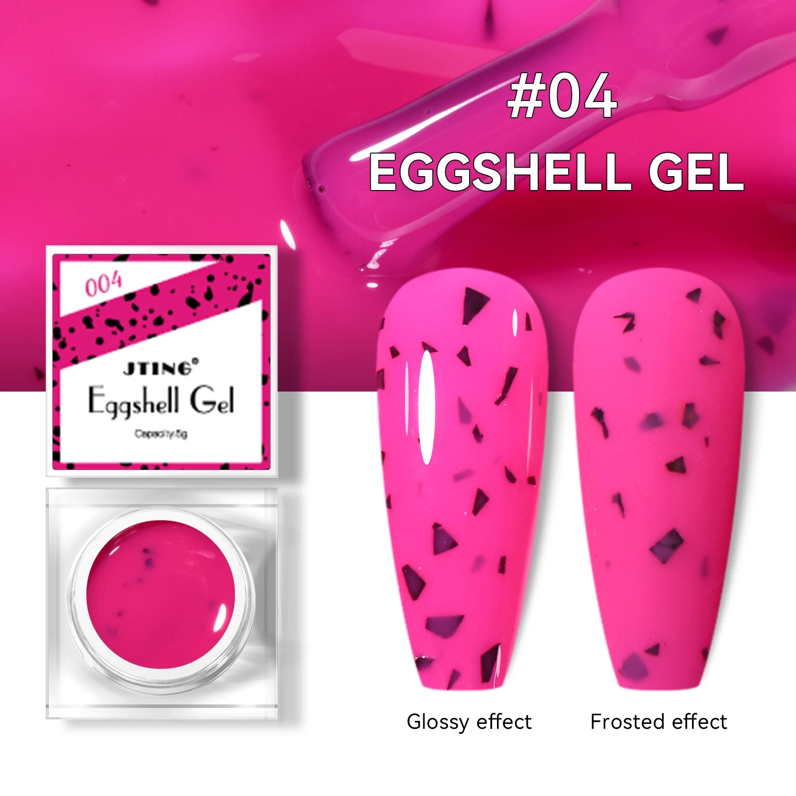 JTING High Quality Strong Glossy Matte Effects 12color Nail Art Neon Eggshell Gel Polish Set with Unique Jars OEM Private Label