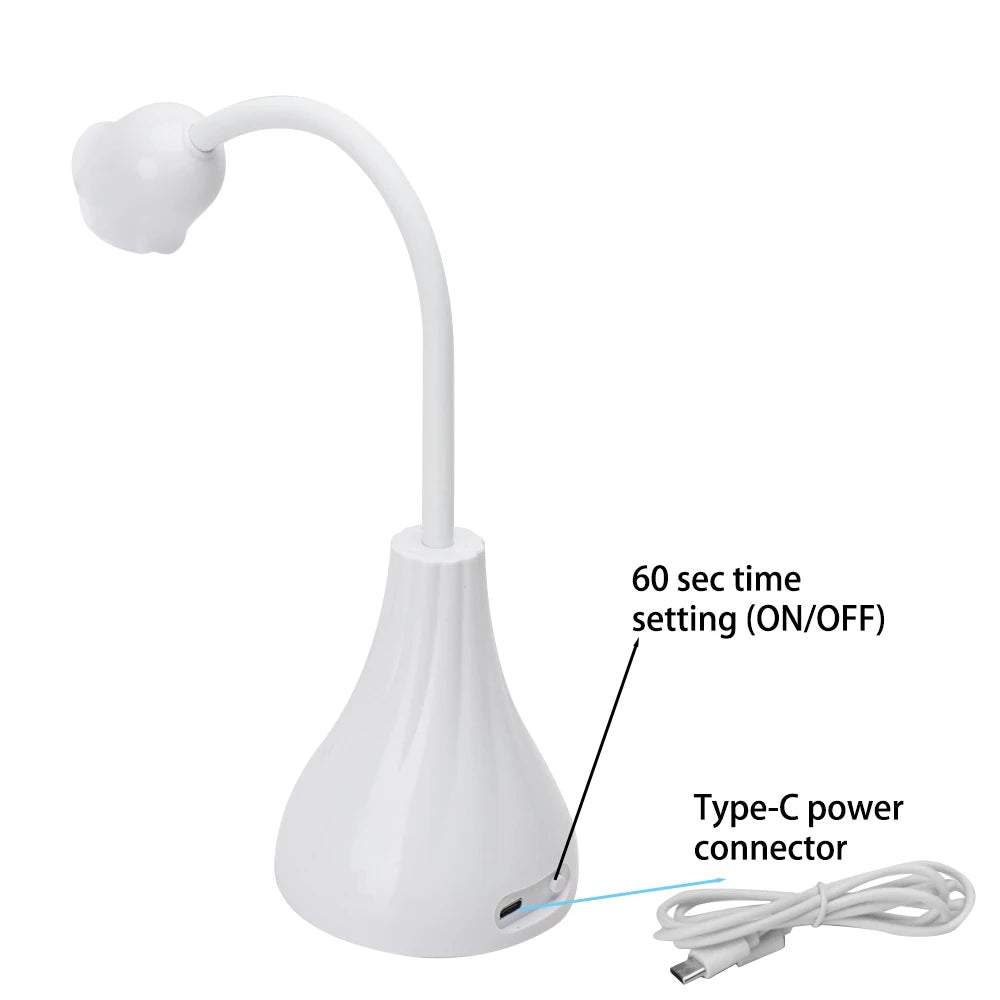 UV LED Nail Lamp Portable Mini Lotus Hands Free Light Rotatable Nail Dryer Quick Dry Nail Gel Polish Curing Lamp