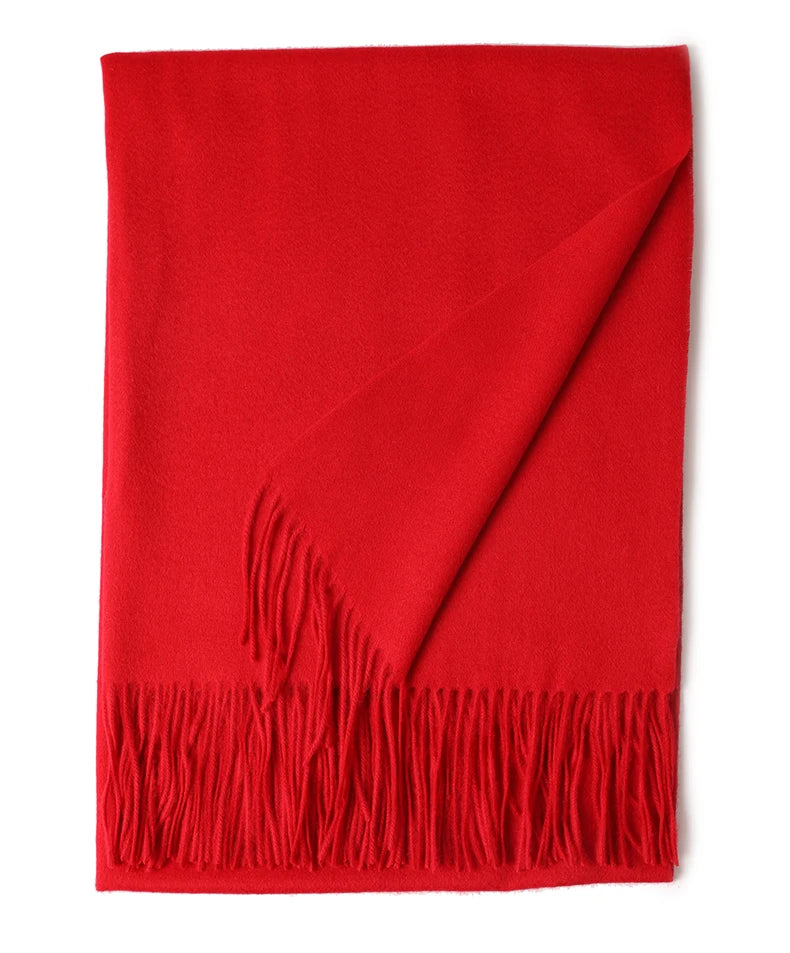 Designer Luxury Fashion Winter Ladies Wool Scarf Stoles Custom Embroidery logo Women Plain Color Wool Scarves Shawl for Women