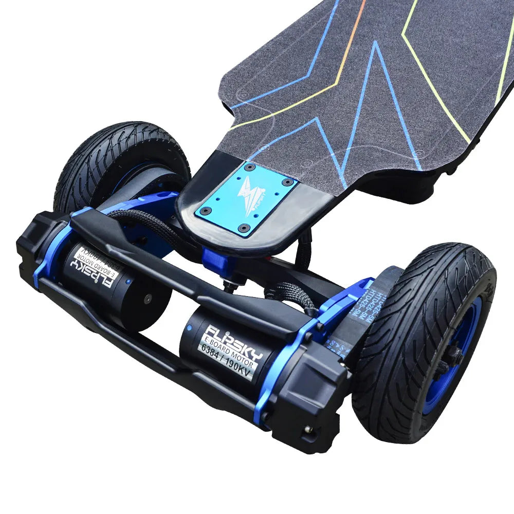 Flipsky Top Speed Durable Fiberglass Deck Black Eco-Friendly Programmable Lightning Electric Skateboard Longboard