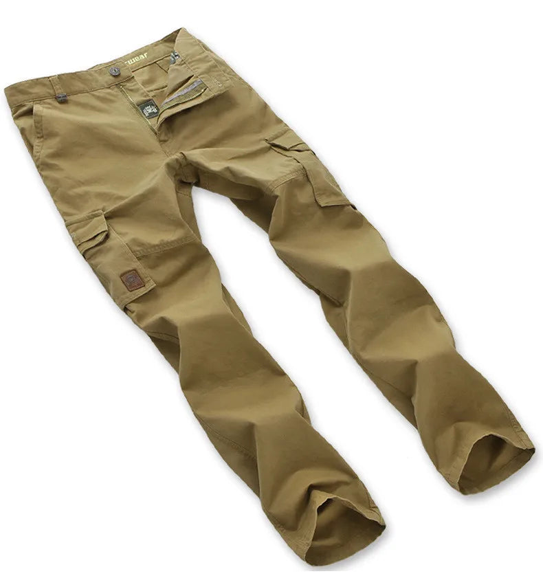 Men's Spring Cargo Pants Cotton Military Multi-pockets Joggers Baggy Pants Casual Trousers Overalls Army Pants Plus Size 44