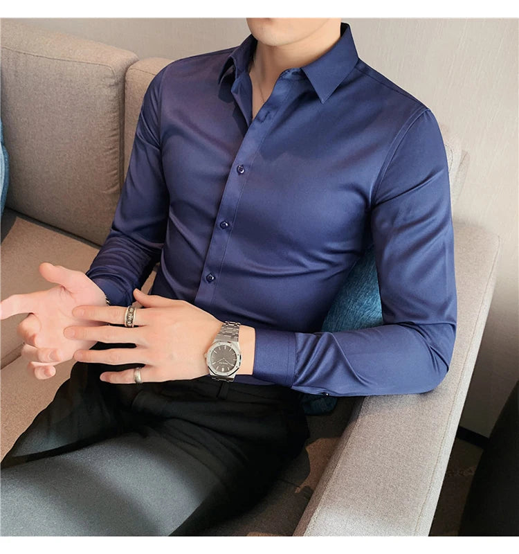Camisas De Hombre Long Sleeve Shirts For Men Clothing 2026 Business Formal Wear Camisa Social Masculina Slim Fit Chemise Homme