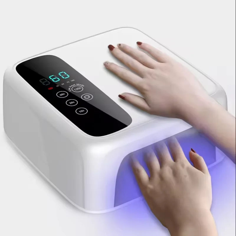 2024 Rechargeable 72W UV LED Nail Lamp Cordless Wireless Nail Gel Lamp Battery Power Supply Available EU UK US Plugs Plastic