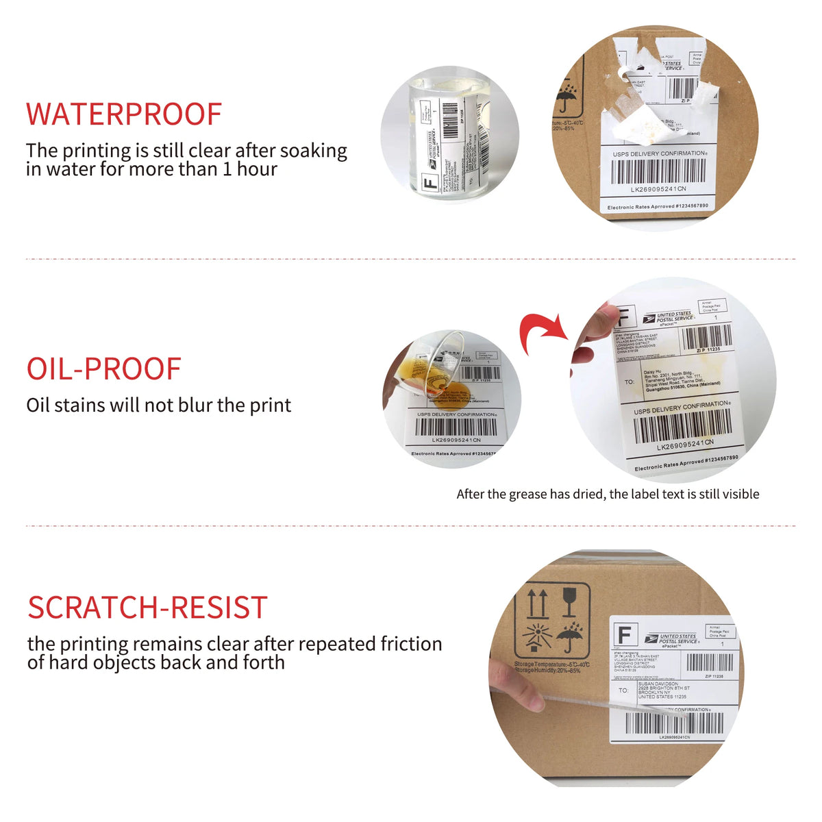 Thermal Shipping Labels Roll Shipping Package Thermal Printer All-Purpose Label Paper Sticker Self-adhesive for Express