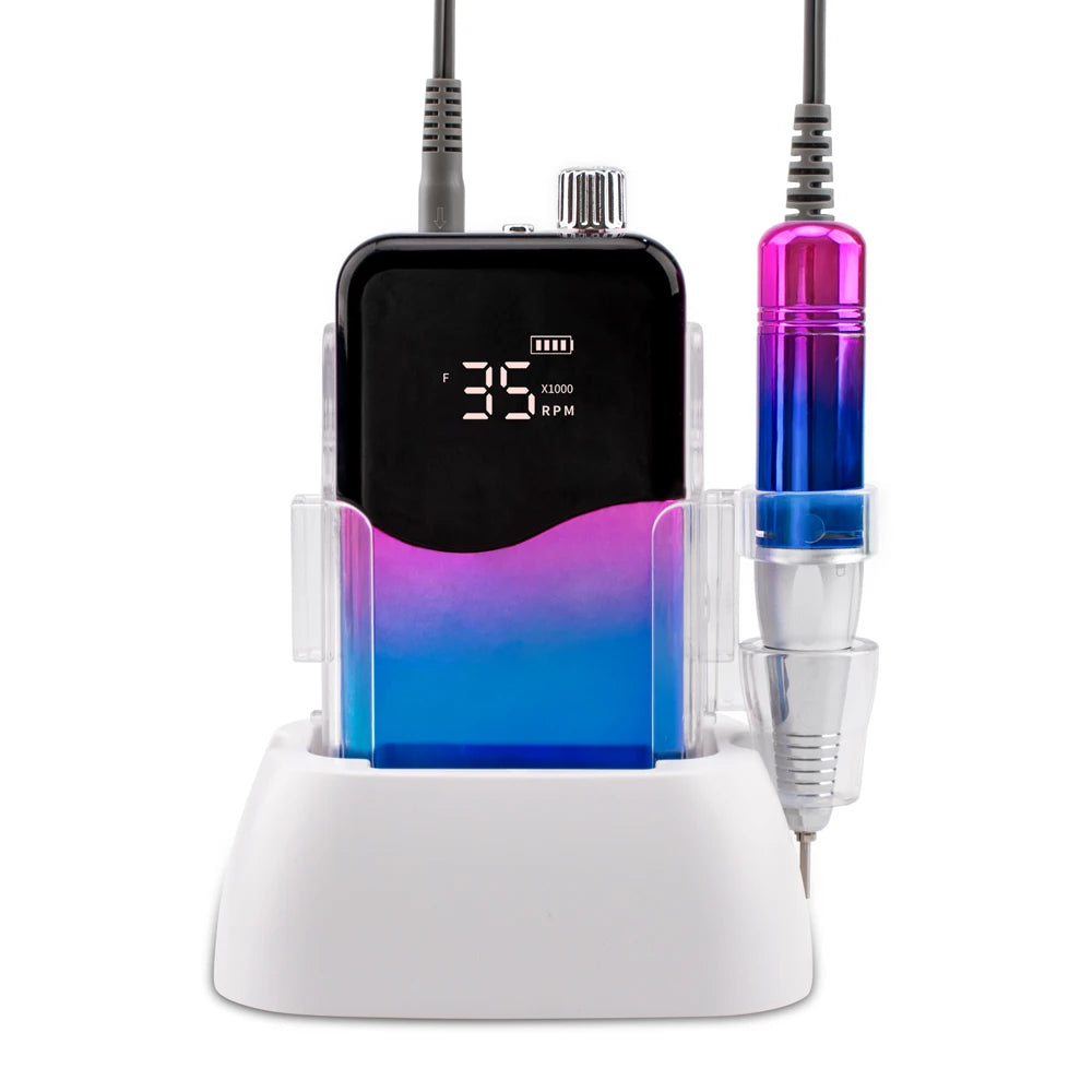 USA Market Popular Nail Beauty Art Strong Portable Mobile Smart Electric Hand Piece Carbon Brush Motor Nail Drill Machine