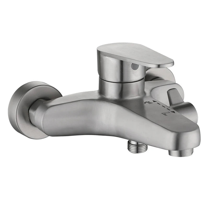 Bathroom Shower Faucet Stainless Steel Triple Bathtub Faucet Mixers Hot Cold Mixer Valve Nozzle Tap Wall Mounted Home Shower Set