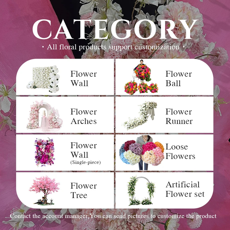 Realistic Artificial Silk Pink and White Butterfly-shaped Floral Decorations and Light Luxury Wedding Backdrop for Mother's Day