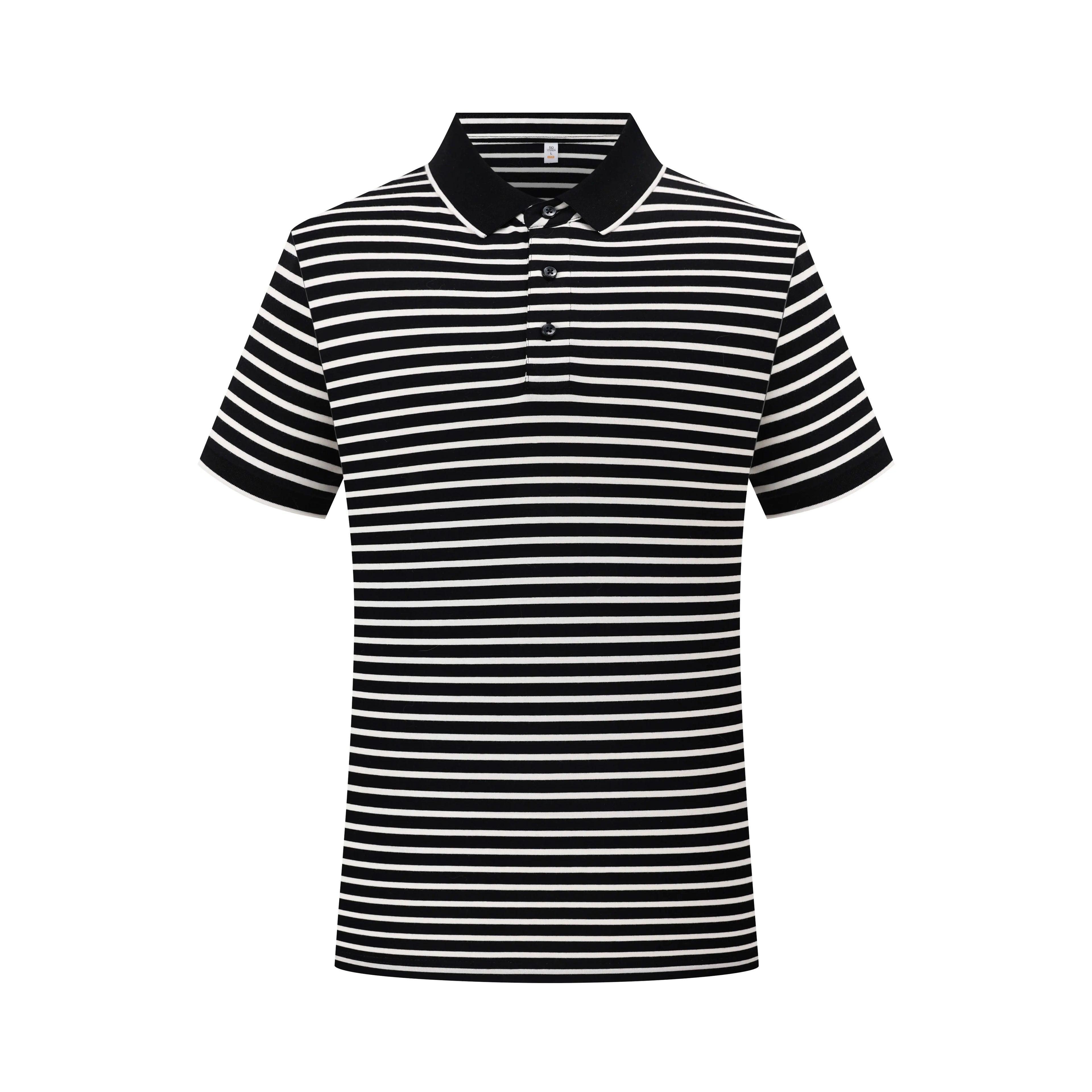 2024 Men's Trend Striped Printed Pullover Polo Shirts Stripe Polo Knit Sweater 200g Polo Sublime