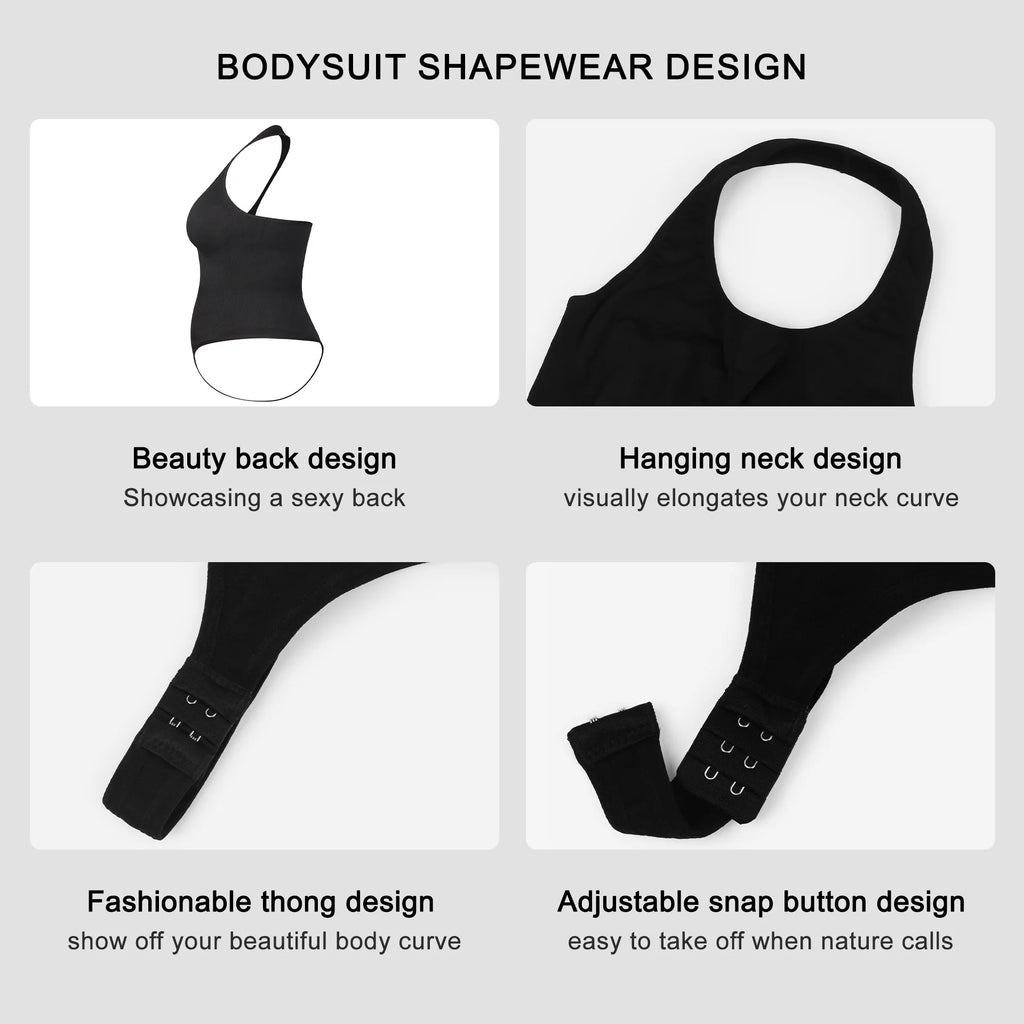 Patented Everyday Firm Control Bodysuit for Women Plus Size Body Shaper Halter Waist Slimming Butt Control Adults Tops Shapewear