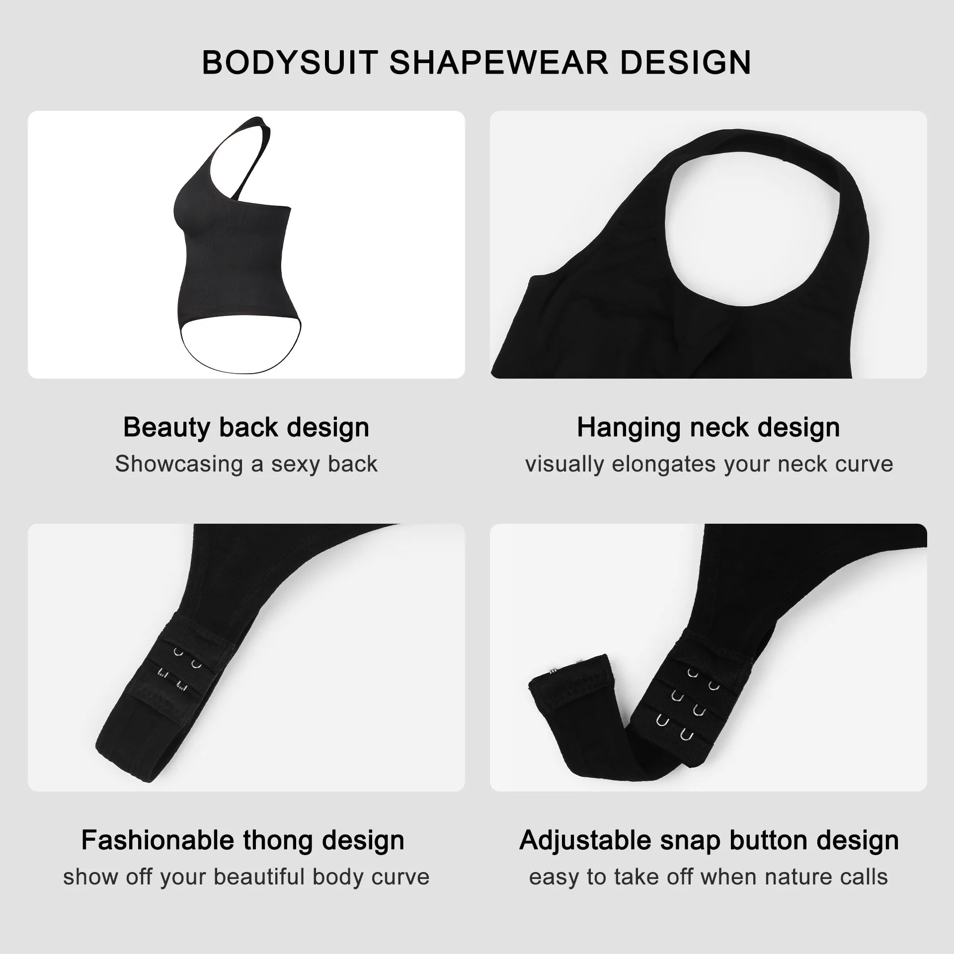 Patented Everyday Firm Control Bodysuit for Women Plus Size Body Shaper Halter Waist Slimming Butt Control Adults Tops Shapewear