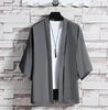 Liu Ming Custom Logo Printed 2024 Trending Summer Men Clothing Solid Color Couple Loose Cloak Shirts
