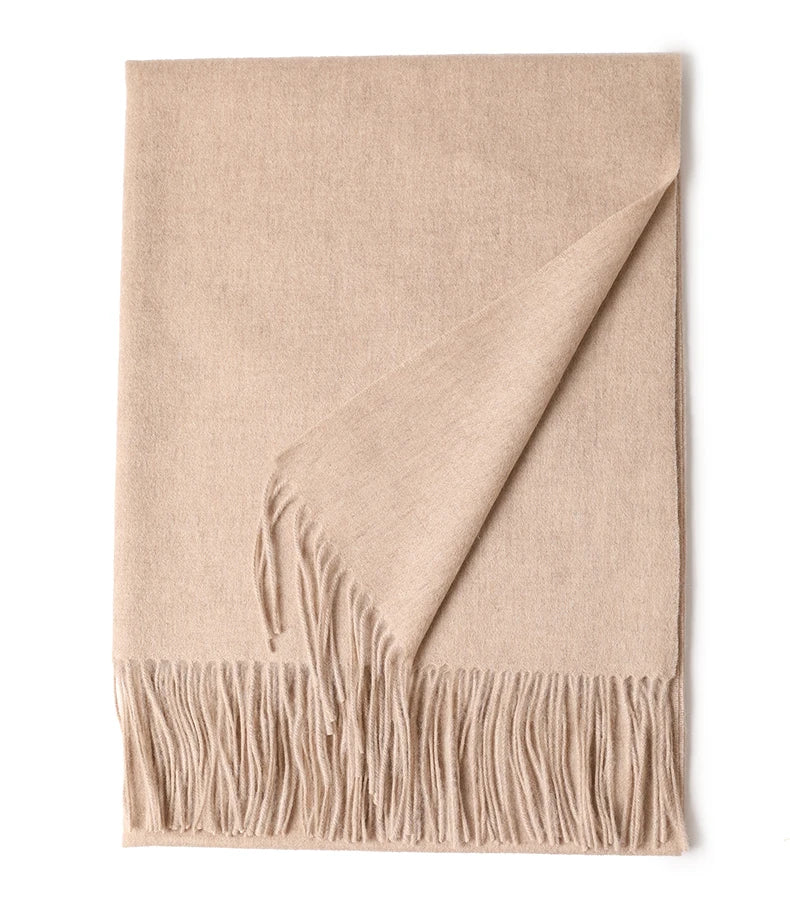 Designer Luxury Fashion Winter Ladies Wool Scarf Stoles Custom Embroidery logo Women Plain Color Wool Scarves Shawl for Women