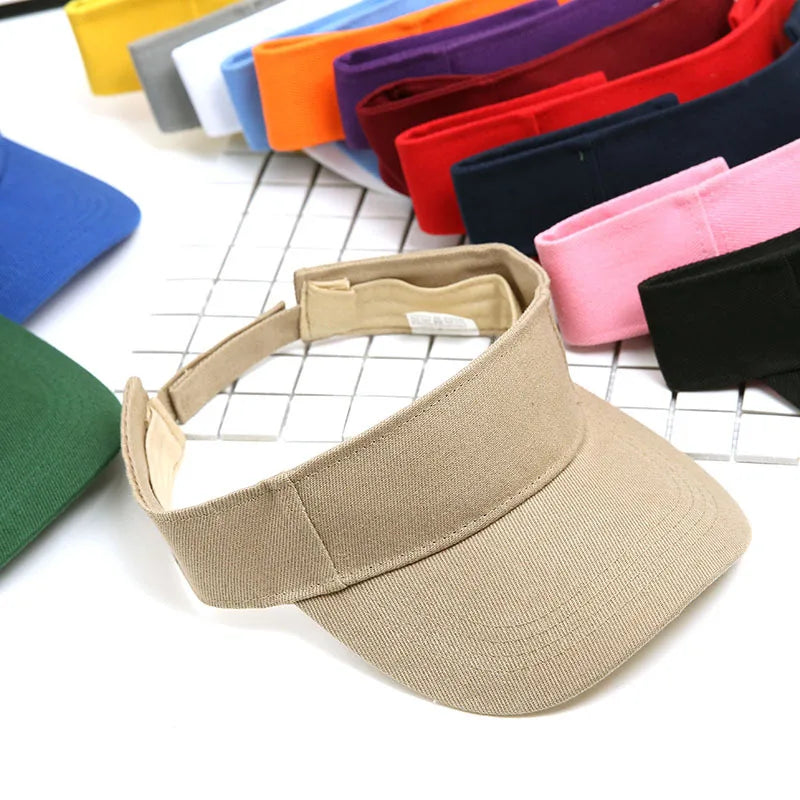 Tennis Visor Cap Solid Empty Top Cotton Men's Caps Visors for Women Baseball Hats Outdoor Sports Gorro Con Visera Dropshipping