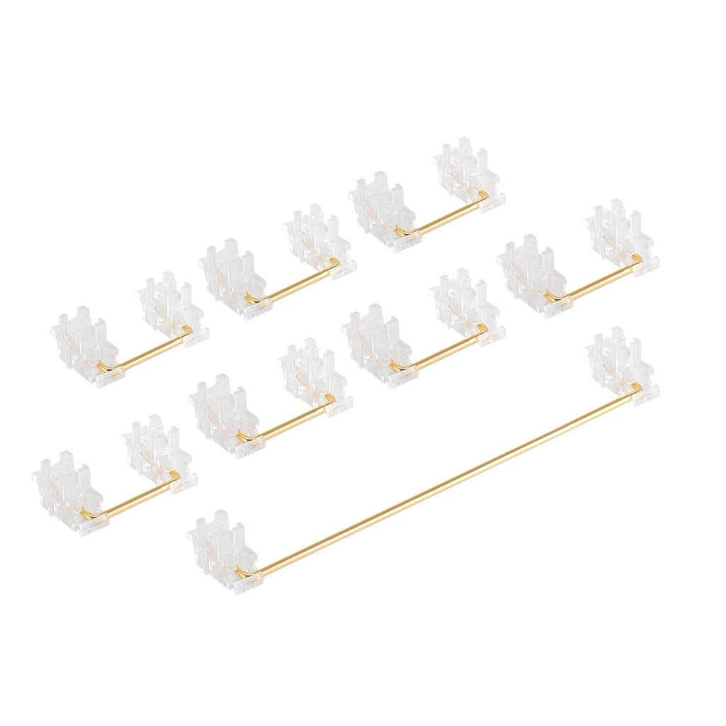 DUROCK Piano Plate Mount Stabilizers 2u 6.25u 7u Panda Stabilizer Gold-plated Wire Plate Stabs Smokey Clear Keyboard Stabilizers