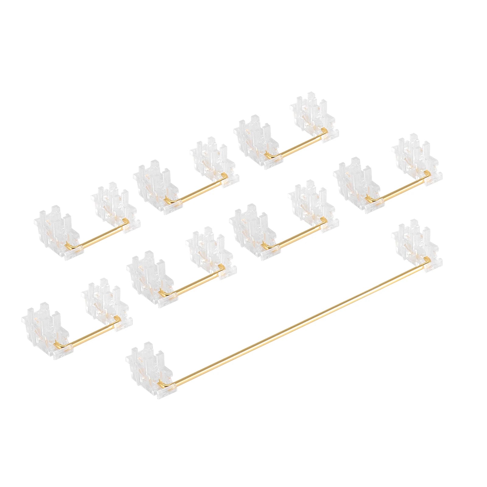 DUROCK Piano Plate Mount Stabilizers 2u 6.25u 7u Panda Stabilizer Gold-plated Wire Plate Stabs Smokey Clear Keyboard Stabilizers