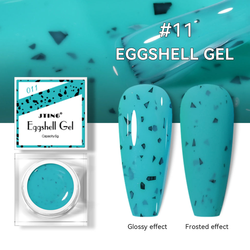 JTING High Quality Strong Glossy Matte Effects 12color Nail Art Neon Eggshell Gel Polish Set with Unique Jars OEM Private Label
