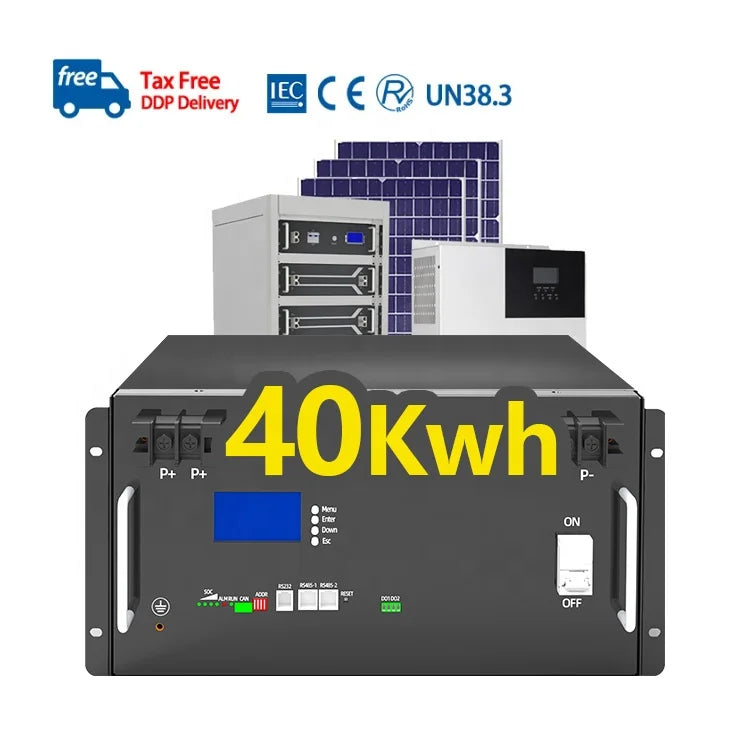 40kw 51.2V Lifepo4 Battery PACK 40kw 50kw 400Ah 600Ah 800Ah LFP solar system 51.2V Solar Lithium Ion Battery