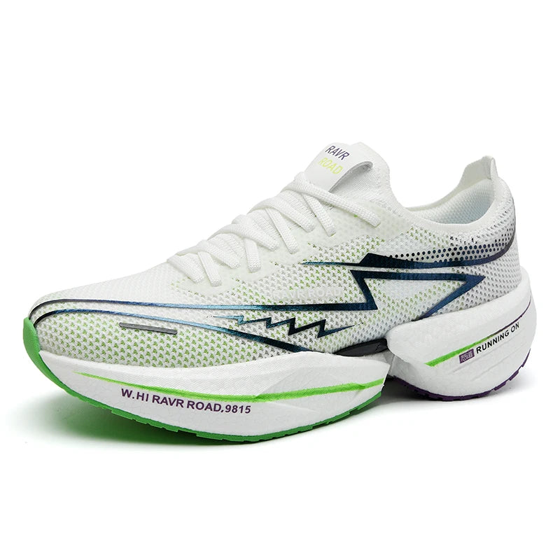 High Quality Women's Men's Trail Running Shoes Popcorn Carbon Plate Jogging Shoes Breathable Mesh Teenagers Sport Shoes