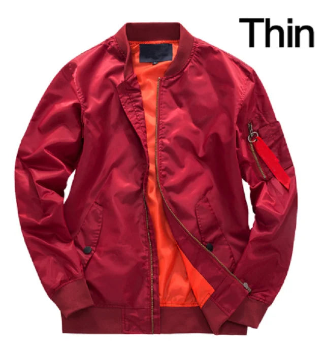 Spring Autumn Bomber Jacket Men's Fashion Thick Warm Military Motorcycle Jackets Men Flight Ma-1 Pilot Air Force Brand Coat