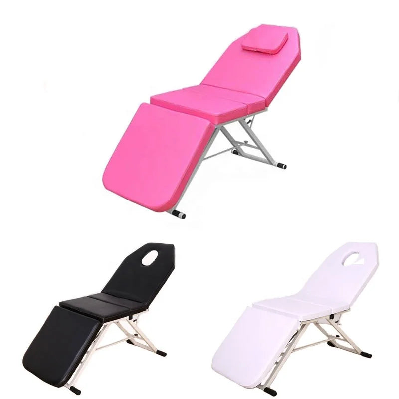 High Quality Foldable Metal Three-Folding Massage Bed Beauty Salon Shop Use Adjustable Back Legs for Home Hotel Gym Bathroom Use