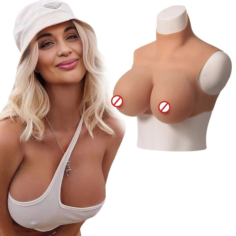 Artificial Silicone Female Nipple Costume I Cup Boobs Form Sissy Shemale Silicone Fake Breasts Shapewear