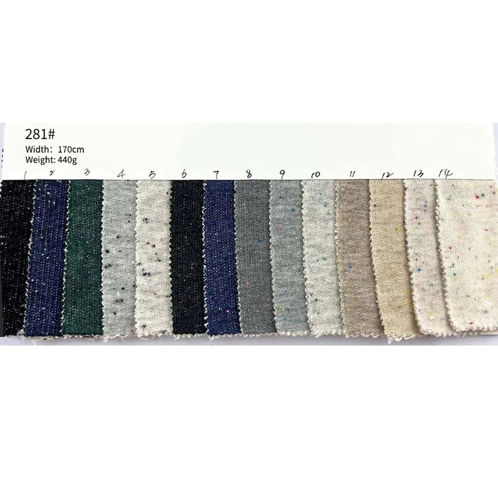 Heavyweight 440g Colorful Dot Winter Knitted Hacci Sweater Terry Fabrics 75 Cotton 25 Polyester Fabric