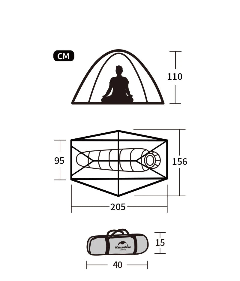 Naturehike Tent Ultralight 1 Person Cycling Tents Portable Backpacking Tent 20D Nylon Waterproof Tent Camping Tent Hiking Tent