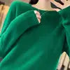 S-XXL Round Neck 100% Cashmere Knit Women's  Pullover Loose Bottom Sweater Autumn/Winter New Solid Color Sweater