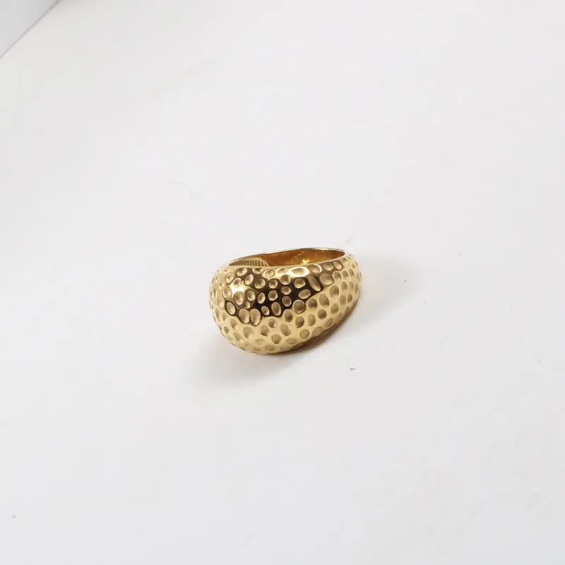Joolim Jewelry Bumpy Stainless Steel Rings for Women Tarnish Free Gold Jewelry Wholesale Gold Chunky Rings