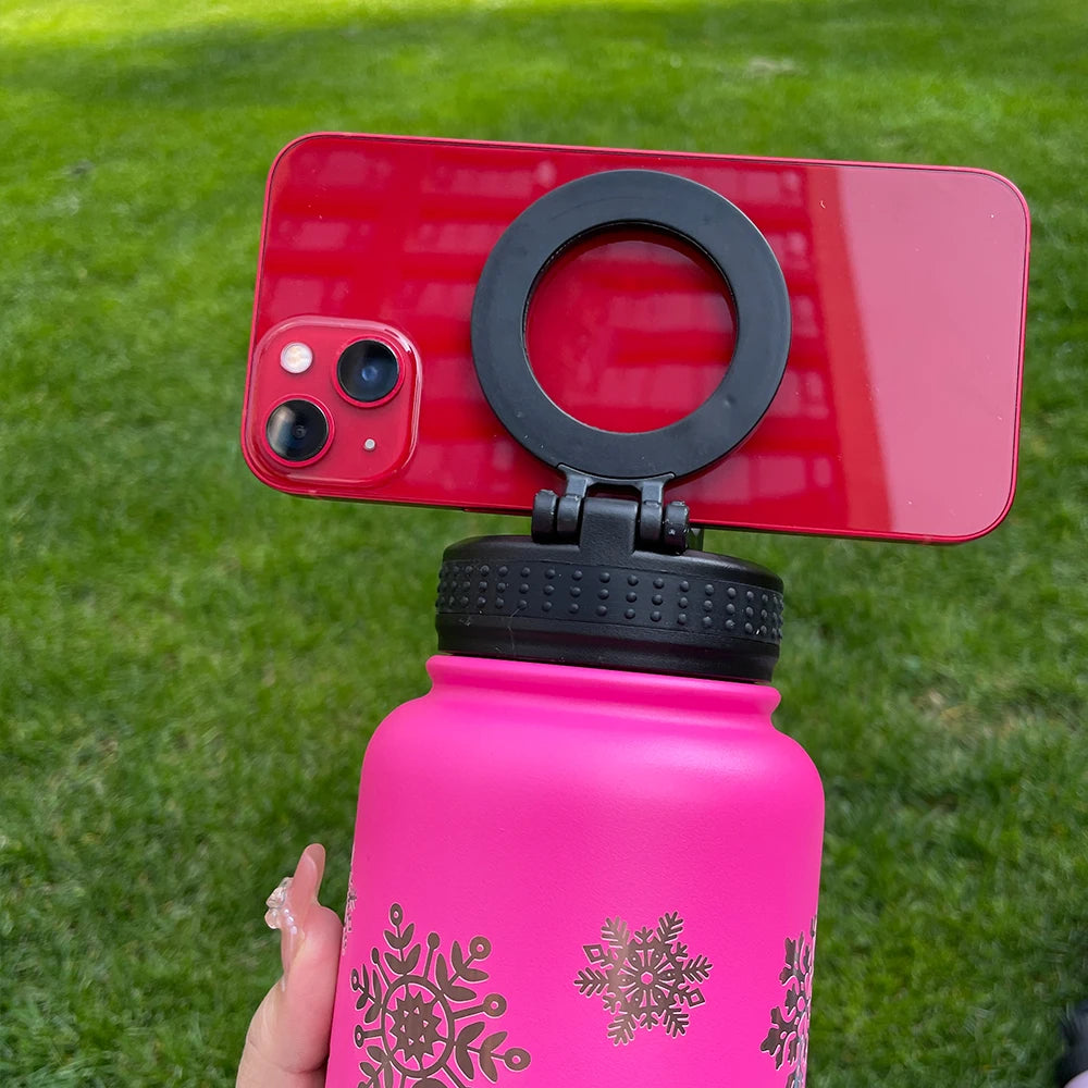 1 Pack USA Warehouse RTS Rose Red Copper Plated 32oz Stainless Steel Water Bottle with Magnetic Rings for Laser Engrave