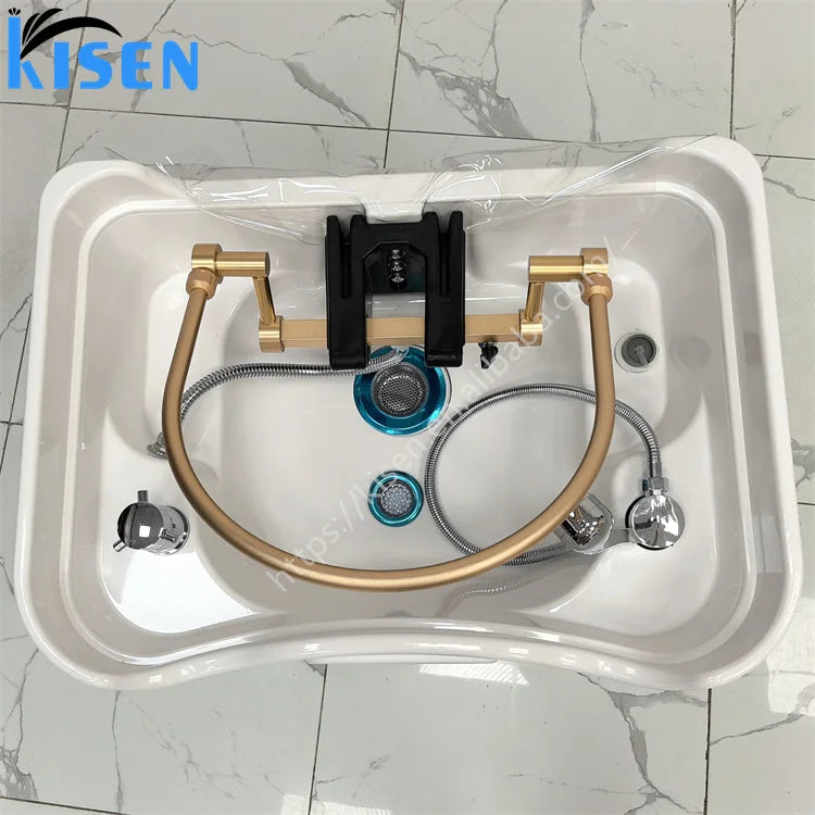 Kisen Best Quality Beauty Salon Portable Shampoo Basin with Water Circulation and Double Water tank Dual-function Head Spa Bowl