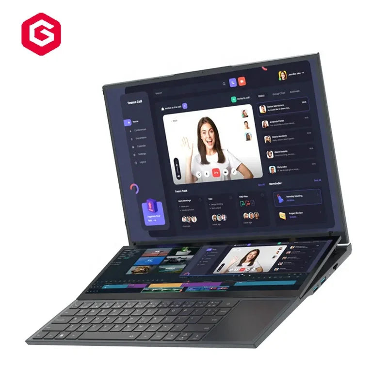 I7-9850H CPU Laptop 16inch Double Screen IPS 1920x1200 14inch Touch Screen 32GB DDR4 2TB SSD Laptops Computer