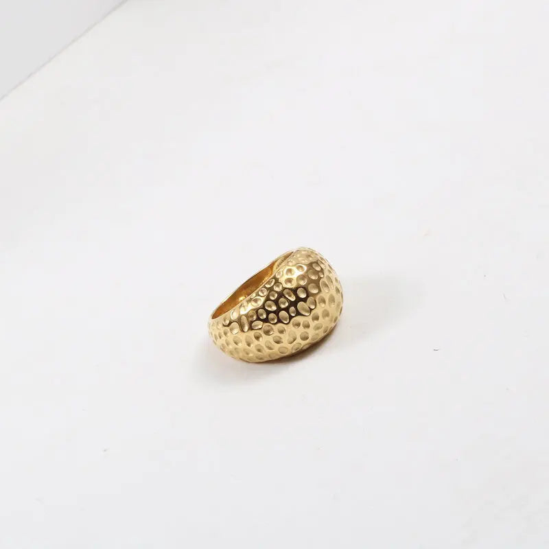 Joolim Jewelry Bumpy Stainless Steel Rings for Women Tarnish Free Gold Jewelry Wholesale Gold Chunky Rings