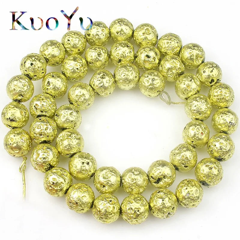 Multicolor Volcanic Rock Lava Stone Round Loose Spacer Bead For Jewelry Making Natural Stone Beads Diy Men Charm Bracelet 4-12mm