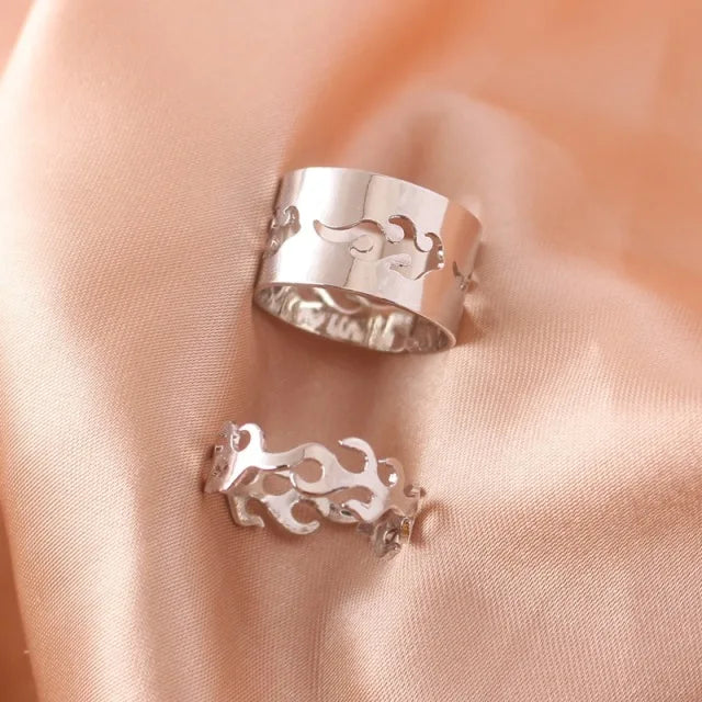 Trendy Gold Butterfly Rings for Women Men Lover Couple Rings Set Friendship Engagement Wedding Open Rings N2203181