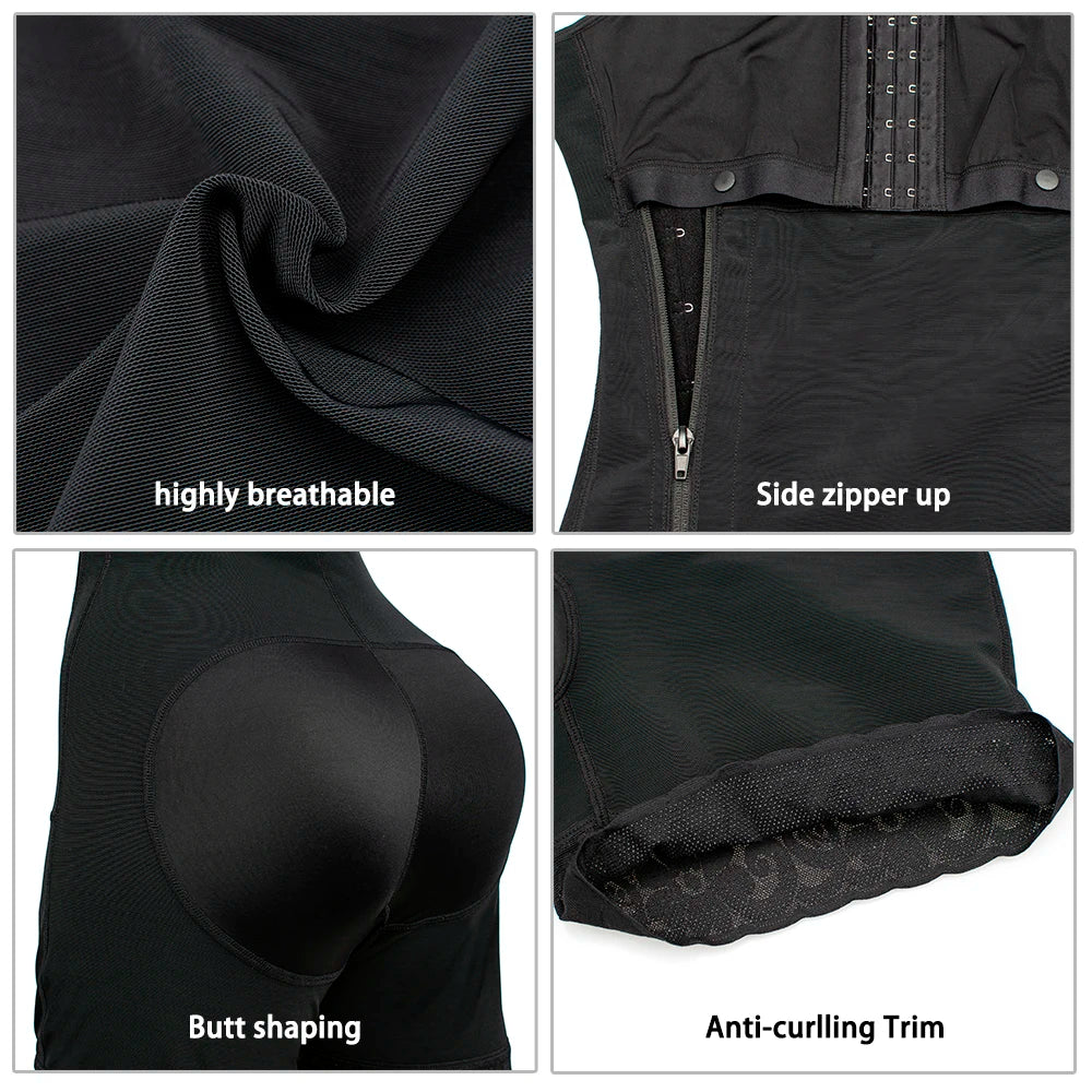 Zipper Open Crotch Fajas Shapewear Flat Stomach Slimming Garment Post Op Liposuction Original Colombian Girdle Corset for Women