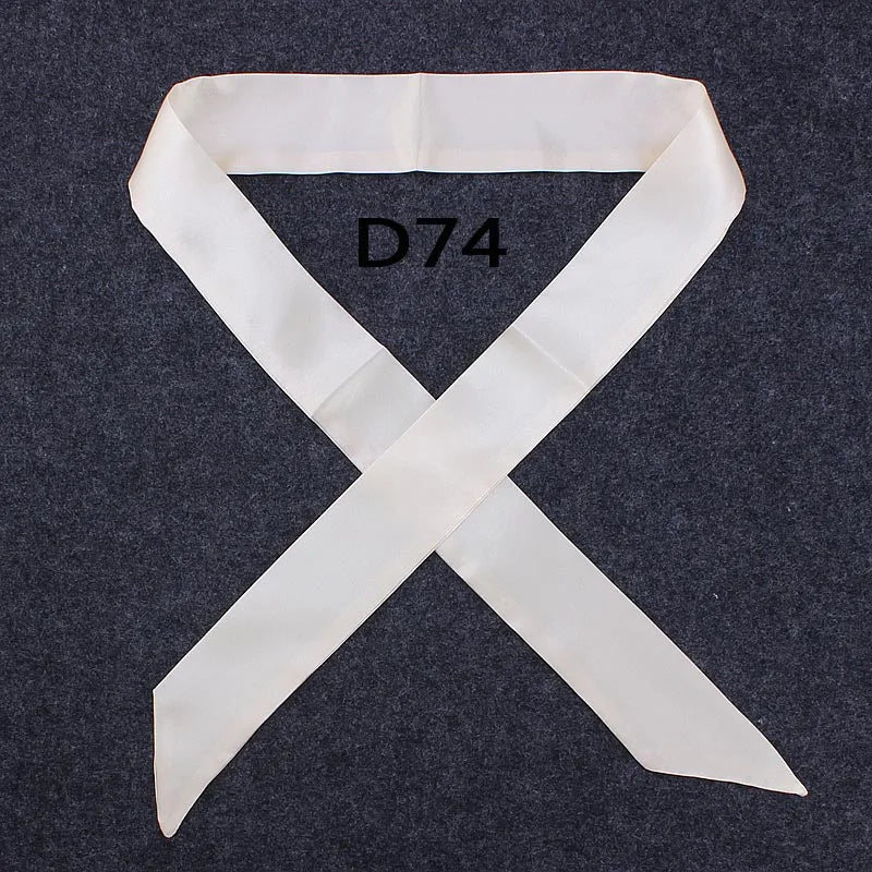Hot Fashion New Twill Emulation Silk Solid Bag Scarf Women Small Scarf Ribbon Handbag Hair Long Shawl Bandana Luxury Head Scarf