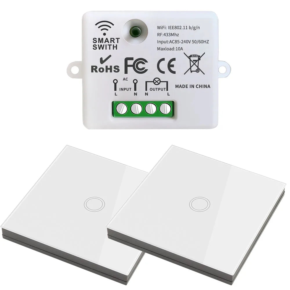Mini WiFi Light Switch Timer Wall panel switch RF 220V Controller Tuya Smart Life APP Control Work With Alexa for Home Appliance