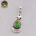 Latest Drop Green Turquoise Pendant Boho Teardrop 925 Sterling Silver Jewelry Rhodium & Gold Plated Women's
