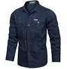 Multi-pocket Long Sleeve Outdoor Shirt Hiking Shirts Regular Fit Jacket Mens Casual Big Size Cargo Shirt