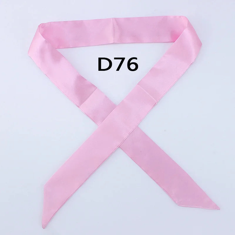 Hot Fashion New Twill Emulation Silk Solid Bag Scarf Women Small Scarf Ribbon Handbag Hair Long Shawl Bandana Luxury Head Scarf