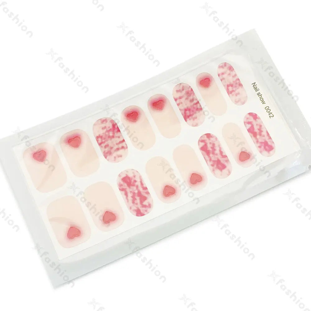 Hot Sale 16 Tips Solid Color Semi-Cured Gel Nail Stickers UV Light Durable Waterproof Long-Lasting Gel Nail Stickers Wholesale